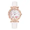 Reloj de Mujer Popular Transfronterizo con Incrustaciones de Diamantes, Reloj de Cinturón de Mujer Moderno y Versátil, Reloj de Cuarzo Casual Simple Estilo Ins