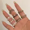 Anel Cruz Dourado Vintage Estilo Francês para Café para Mulheres, Design de Nicho com Sensação de Luxo, Anel Aberto Ajustável, Joia de Combinação Empilhável