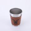 Caneca de Cerveja de Aço Inoxidável 304 Acessórios Canudo Escova de Canudo Manga de Copo de Couro Sintético 12oz 16oz Tampa de Copo Copo
