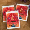 Thangka de Tíbet Nepal de Alta Venta Pintado a Mano Puro Dios Amarillo de la Riqueza Mantra Núcleo de Tarjeta 4*5