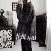 Jaqueta Xadrez Patchwork Tecida Estilo Tweed Falsa de Duas Peças para Homens, Marca da Moda com Design Inspirado no Instagram, Peça de Roupa Externa Casual e Estilosa de Nicho