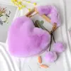 Bolso de Peluche con Forma de Corazón para Otoño e Invierno para Mujer, Bolso de Hombro, Bolso Cruzado, Bolso de Mano Tipo Clutch Corazón