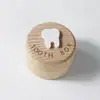 Caja Redonda para Dientes de Madera Caja de Almacenamiento de Dientes Infantiles Caja de Almacenamiento de Cabello Fetal y Cordón Umbilical Caja de Recolección de Cenizas de Animales