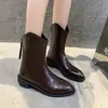 Punto de Venta Caliente Botas Martin Puntiagudas para Mujer 2026 Otoño/Invierno Nuevas Botas de Algodón Gruesas Cálidas Casuales Estilo Vaquero Occidental para Mujer
