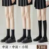 Meias de Cano Médio Estilo Jk Japonês para Mulheres, Meias de Cano Alto de Verão, Meias Pretas Transparentes Modeladoras de Compressão Acima do Joelho, Meias de Cano Médio de Gelo