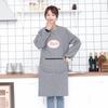 Delantal de Cocina Casera de Algodón Puro a Cuadros de Manga Larga para Mujer Impermeable y a Prueba de Aceite Bata Ropa de Trabajo de Moda para Adulto Estilo Nuevo para Hombre