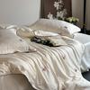 Juego de cuatro piezas de algodón peinado bordado con mariposas Cama de algodón puro Algodón 2024 Nuevo estilo francés Estilo princesa Ropa de cama blanca