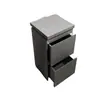 Mostrador de herramientas para salón de peluquería, gabinete de doble cara de acero inoxidable para salones de peluquería, con cajones y soporte para secador.