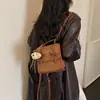 Mochila de Ombro Duplo Cor Sólida Simples Elegante com Laço Estilo Coreano para Mulheres 2026 Novo Estilo Personalidade Casual Alta Aparência Bolsa Transversal
