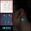 Nuevas pegatinas de tatuaje luminosas azules transfronterizas Festival de Música concierto Fiesta de Carnaval pegatinas para la cara pegatinas de tatuaje de arcoíris
