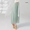 Nuevos Pantalones Anchos de Gasa Fluida Estilo Étnico Chino Antiguo Otoño/Invierno 2025 Pantalones de Danza Clásica para Mujer