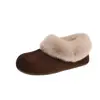 Sapatos estilo Birkenstock femininos com aumento de altura oculto e solas grossas, forro de pelúcia, novos sapatos de neve slip-on de cano baixo 2026 de inverno, sapatos de pele, sapatos de algodão