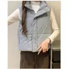 Tiro real Chaqueta de pana con relleno de plumón y algodón Otoño/Invierno coreana Chaleco de algodón Chaleco sin mangas para mujer Chaleco Chaqueta tipo capa para mujer