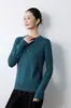 Camisa base versátil de alta gama lista para usar, textura lisa, simple y elegante, cuello redondo, manga larga, básica, para primavera y otoño, casual, para mujer