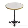 Mesa de Comedor Exterior Francesa de Pizarra Mármol con Borde de Acero Inoxidable Mesas y Sillas para Restaurante Occidental Tienda de Té con Leche Cafetería
