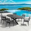 Mesa y Sillas de Comedor para Balcón Exterior Nórdico, Patio de Villa, Solárium, Jardín de Hotel, Muebles de Ocio al Aire Libre, Silla de Ratán de Cuerda