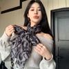 Lenço de seda leopardo retrô para mulheres estilosas novo fio de Bali fino longo lenço de seda lenço de personalidade feminina atacado