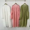 Nuevo Vestido de Ramio de Cuello Redondo para Mujer Verano 2026, Falda Larga Media Holgada, Vestido Versátil de Botones, Vestido Dulce Estilo Bosque