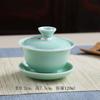 Tigela Grande com Tampa Pintada à Mão Porcelana Azul e Branca Jade Suet Celadon Tigela com Tampa de Porcelana Branca Xícara Tampa Xícara de Chá Tigela de Chá Três Tigelas Xícara