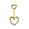 Anillo de ombligo con forma de corazón transfronterizo europeo y americano de gatte Anillo de ombligo de perla Fabricante de joyas de perforación corporal de uñas de ombligo en stock
