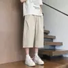 Pantalones capri de seda helada para hombre, finos y transpirables para el verano, de secado rápido, pierna ancha, corte recto, holgados, casuales y deportivos