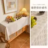 Mantel Redondo Estilo Retro Francés 2025 Nuevo Lujo Accesible Tela de Algodón y Lino Cubierta para Mesa de Comedor Mantel para Mesa de Café