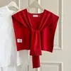 Cachecol echarpe de cor sólida de alta qualidade para mulheres, proteção quente para o pescoço, versão simples para inverno e outono, com uma fenda nas costas, capa pequena versátil