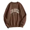 Moda transfronteriza para mujer de otoño e invierno: Sudadera con estampado de letras, cuello redondo y manga larga con un diseño juvenil de estilo urbano que es fácil de combinar con cualquier atuendo