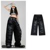 Roupas de Performance para Meninas de Jazz Fishnet Vest Suit Roupa de Passarela Jazz para Crianças Menina Hip-Hop Ombligo Performance Roupa da Moda