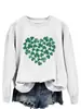 Moda Europea y Americana Cuello Redondo Estampado de Trébol y Corazón Sudadera Casual para Mujer Exportación a Ebay Top Versátil y Elegante para Mujer