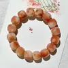Pulsera Bodhi Natural Rosa Azafrán para Piel para Hombres y Mujeres Círculo Único Tamaño Grande Placa Suave para Dedos Jugar Cuentas de Buda Wen Jugar Pulsera Venta al por Mayor
