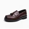 Mocasines de hombre con borlas transfronterizos, slip-on, formales de negocios, zapatos de cuero, talla grande, slip-on casual, zapatos para conducir para hombre