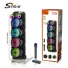 Sing-E Zqs8402 Efeito de Luz Colorida Microfone de Karaokê para Exterior Alto-falante Portátil Bluetooth Alto-falante Bluetooth de Karaokê