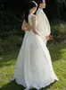 Vestido de Boda Ligero Estilo Coreano en Tafetán, Diseño Sencillo y de Nicho de Alta Gama, Espalda Descubierta, Perfecto para Fotografía de Viaje, Vestido de Noche Elegante Ultra-Fairy para Exteriores