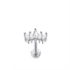 Pendientes de Acero Inoxidable Transfronterizos, Clavos para Labios, Clavos para Hélice, Flor con Circonitas Microincrustadas, Forma de Cruz, Joyería para Perforaciones al por Mayor