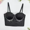 Sutiã bustiê tomara que caia com pedrarias strass para mulheres, lingerie sexy, espartilho curto sem costas push-up, atacado direto da fábrica