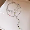Collar Redondo de Concha Estilo Isla Romántico, Lujo Ligero y Sensación de Alta Gama, Cadena para Clavícula, Accesorio Versátil de Nicho para Vacaciones en la Costa para Mujeres