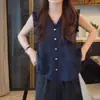 Camisa de Encaje de Hongos Elegante de Alta Gama Francesa con Cuello en V sin Mangas para Mujer, Top de Verano Holgado Estilo Rejuvenecedor