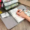 Caderno A6 de Folhas Soltas para Meninas, Bloco de Notas com Alça Fofa, Capa de Tecido Antigo Estilo Japonês, Caderno Destacável Atacado