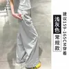 Calça Jogger Estilo Americano Feminina 2026 Verão Nova Azul Marinho Petite Cintura Alta Perna Reta Casual Secagem Rápida Calça Cargo