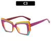 Estilo Francés de Pintura al Óleo Ojo de Gato Espejo Plano Marco de Gafas Artístico Transfronterizo Marco Grande Gafas con Filtro Extremo de Luz Azul