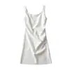 Vestido de Tirantes Cuadrado Plisado Estilo Puro Deseo para Mujer Verano 2023 Nuevo Suave Ajustado a la Cintura Vestido Corto