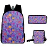 2025 Nuevo Producto Transfronterizo Elemento Mariposa Impresión Digital 3D Mochila Bolsa Escolar Mochila Bolso Cruzado Estuche Lápices DIY