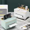Caja de pañuelos para uso doméstico en la sala de estar, el comedor o sobre la mesa de centro, para guardar controles remotos, artículos varios y maquillaje