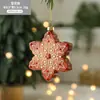 Decoraciones Creativas Navideñas Transfronterizas Árbol de Navidad Copo de Nieve Alce Hombre de Jengibre Colgante Arreglo de Atmósfera para Ventana Stock Disponible