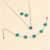 Pulsera, Collar, Pendientes de Flor de Cinco Hojas de Color Acero de 13 mm de Alta Venta, No se Desvanecen, Trébol de Cinco Hojas de Nácar, Joyería de Moda Versátil, Fábrica