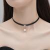Collar de perlas Bamang Star para mujer, gargantilla con correa para el cuello, collar corto con cadena de clavícula negra, nueva moda 2025