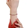Pulsera de Plata Pura 999 Año del Caballo 2026 Año Zodiacal Hilo Rojo para la Buena Suerte, Pulsera de Cuerda Trenzada de Plata Pura, Regalo para Mujer