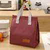 Bolsa de almuerzo para estudiantes con asa aislada, película de aluminio engrosada, bolsa lonchera para conservación de alimentos, bolsa de almuerzo de gran capacidad para trabajadores de oficina