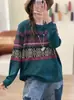 Nuevo Suéter de Punto Jacquard con Cuello Redondo y Manga Larga Fair Isle de Punto Holgado para Mujer, Otoño/Invierno 2026
